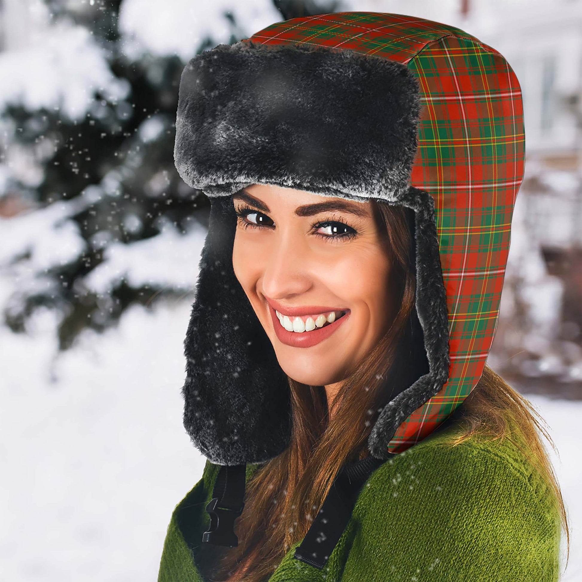 Hay Ancient Tartan Winter Trapper Hat - Tartanvibesclothing