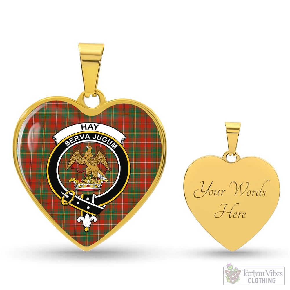 Tartan Vibes Clothing Hay Ancient Tartan Heart Necklace with Family Crest