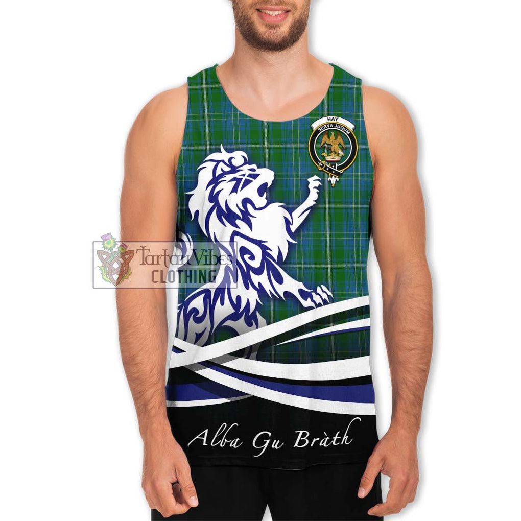 Hay Hunting Tartan Men's Tank Top with Alba Gu Brath Regal Lion Emblem Men - Tartanvibesclothing Shop