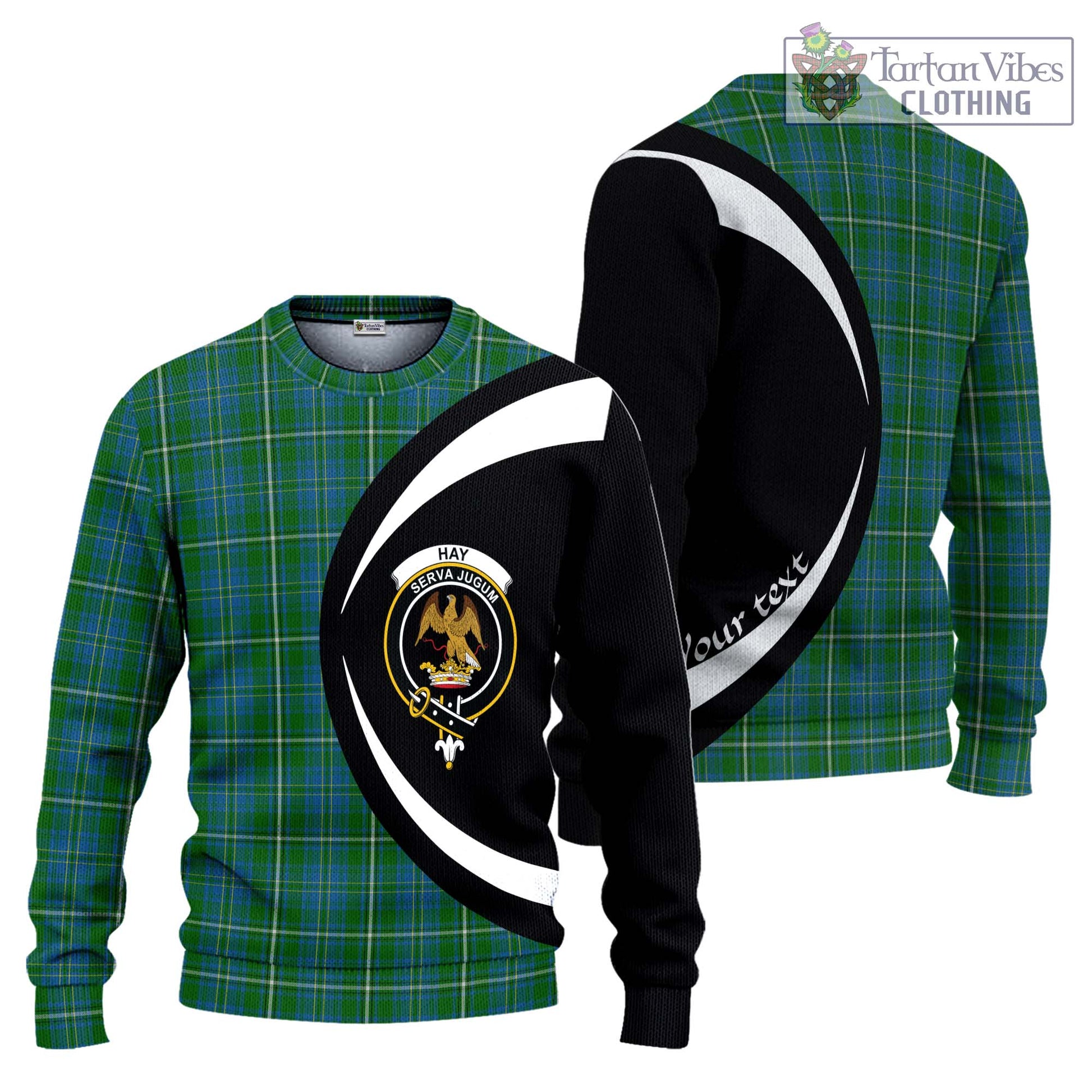 Hay Hunting Tartan Ugly Sweater with Family Crest Circle Style Unisex - Tartan Vibes Clothing