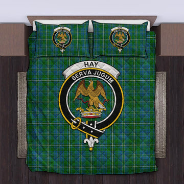 Hay Hunting Tartan Quilt Bed Set with Family Crest