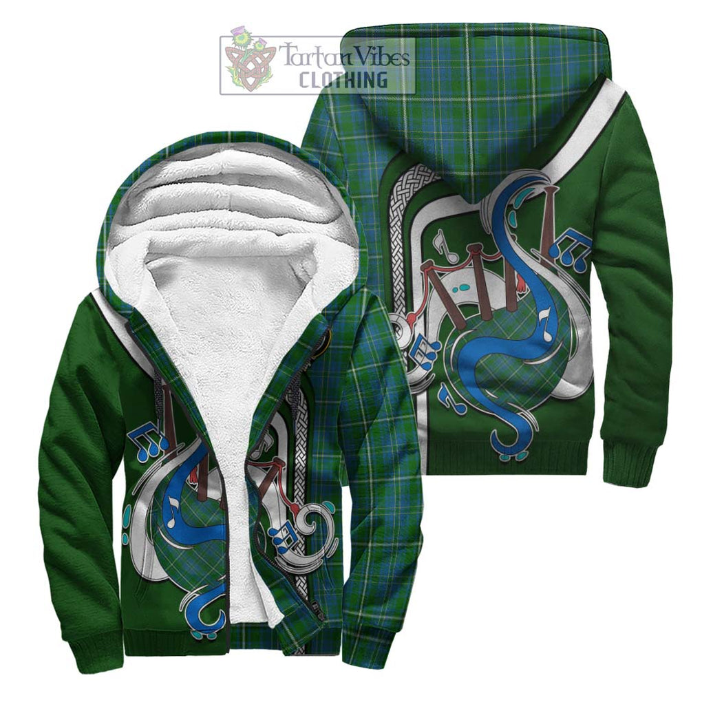 Hay Hunting Tartan Sherpa Hoodie with Epic Bagpipe Style Unisex S - Tartanvibesclothing Shop