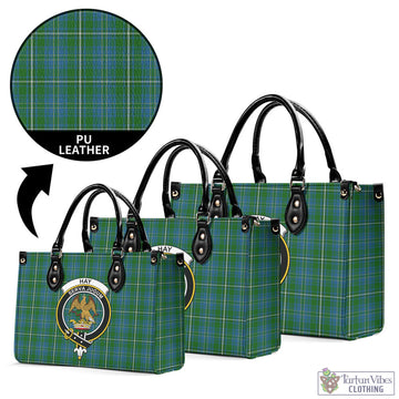 Hay Hunting Tartan Luxury Leather Handbags with Family Crest