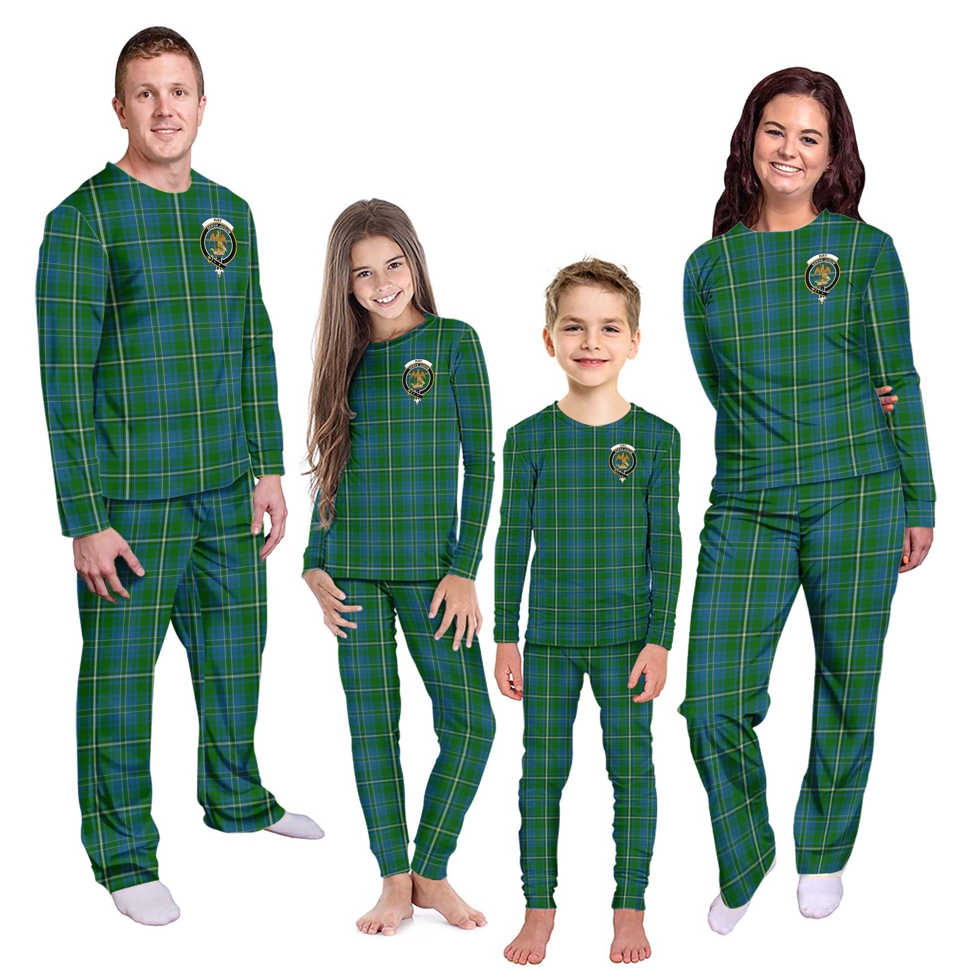 Hay Hunting Tartan Pajamas Family Set with Family Crest Kid - Tartan Vibes Clothing