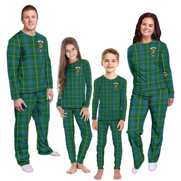 Hay Hunting Tartan Pajamas Family Set with Family Crest