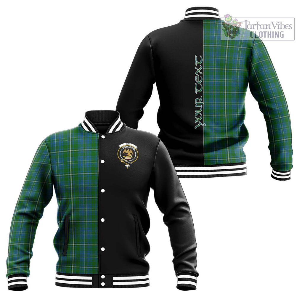 Hay Hunting Tartan Baseball Jacket with Family Crest and Half Of Me Style Unisex - Tartanvibesclothing Shop