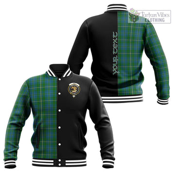 Hay Hunting Tartan Baseball Jacket with Family Crest and Half Of Me Style