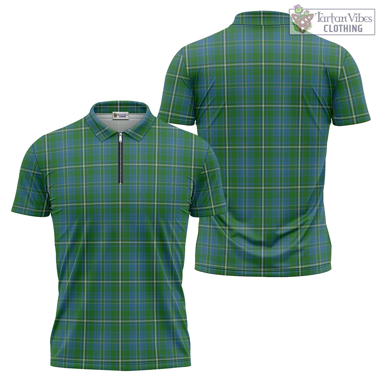 Tartan Vibes Clothing Hay Hunting Tartan Zipper Polo Shirt