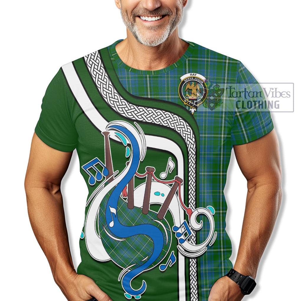 Hay Hunting Tartan T-Shirt with Epic Bagpipe Style Kid's Shirt - Tartanvibesclothing Shop