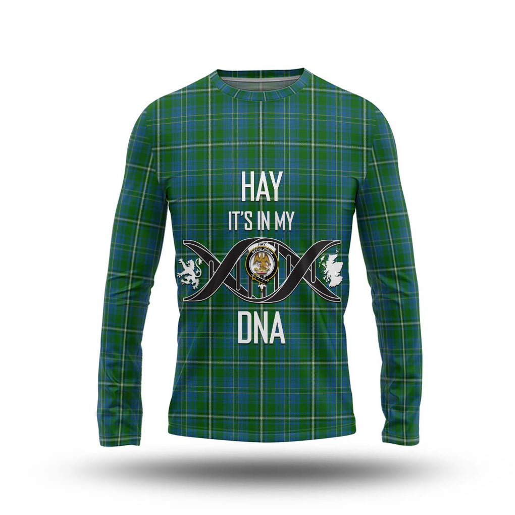 Hay Hunting Tartan Long Sleeve T-Shirt with Family Crest DNA In Me Style Unisex - Tartanvibesclothing Shop