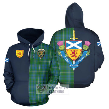 Hay Hunting Tartan Hoodie Alba with Scottish Lion Royal Arm Half Style