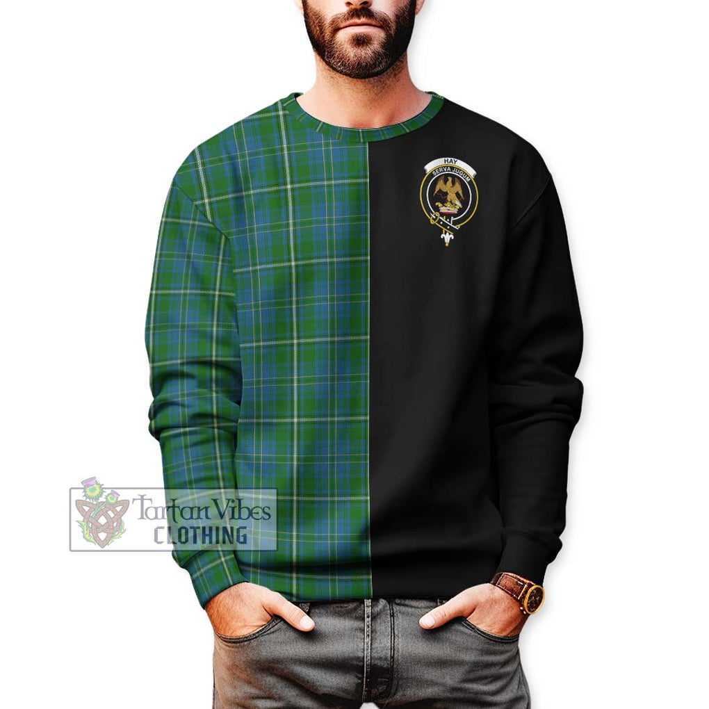 Hay Hunting Tartan Sweatshirt with Family Crest and Half Of Me Style Unisex - Tartanvibesclothing Shop