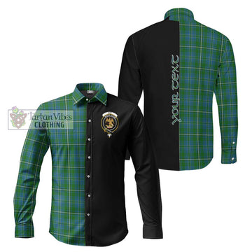 Hay Hunting Tartan Long Sleeve Button Shirt with Family Crest and Half Of Me Style