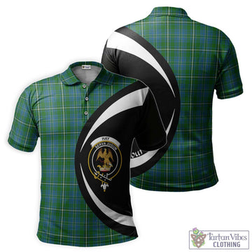 Hay Hunting Tartan Men's Polo Shirt with Family Crest Circle Style