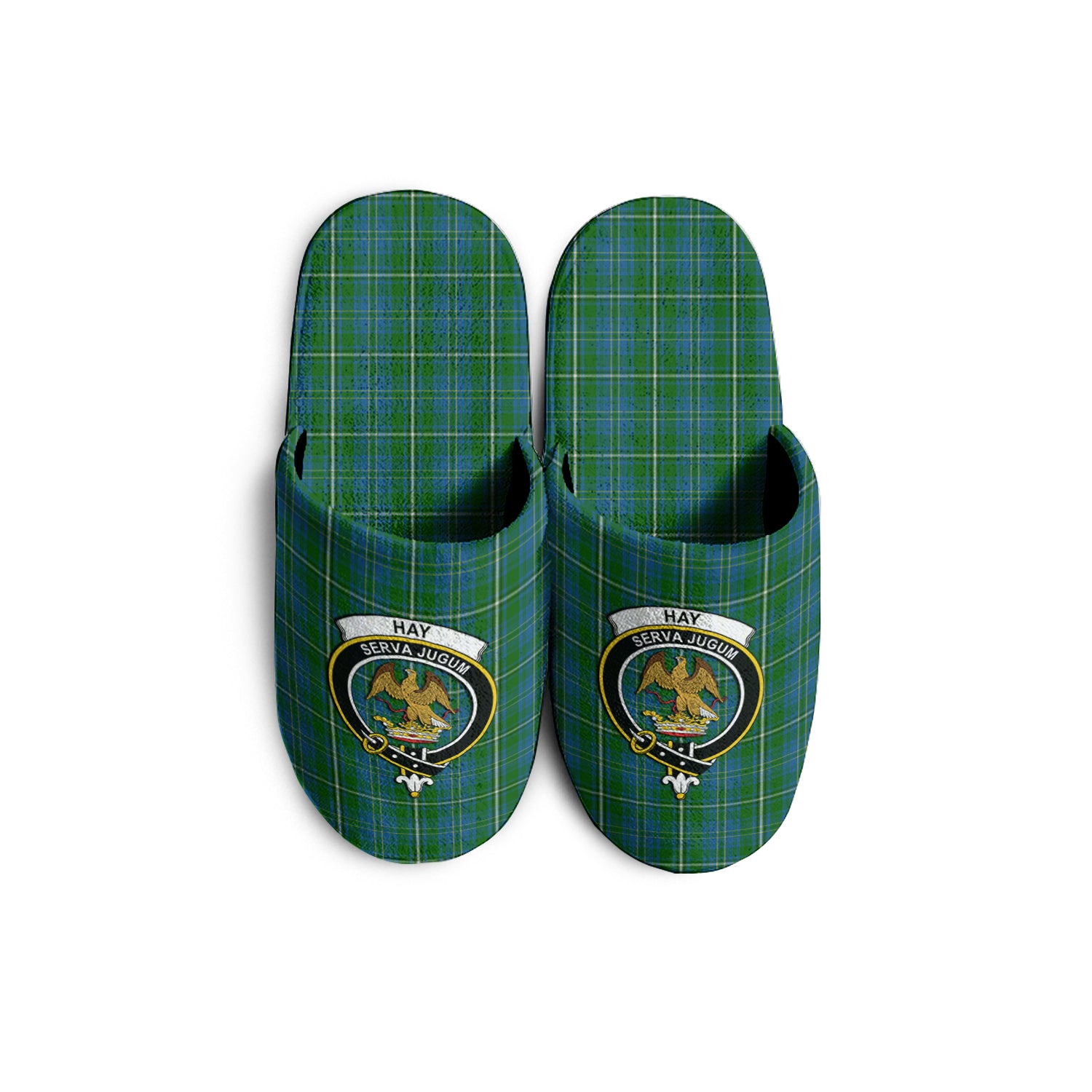 Hay Hunting Tartan Home Slippers with Family Crest - Tartanvibesclothing