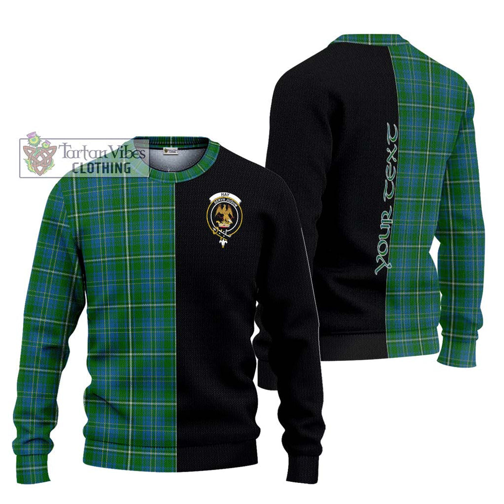 Hay Hunting Tartan Knitted Sweater with Family Crest and Half Of Me Style Unisex - Tartanvibesclothing Shop