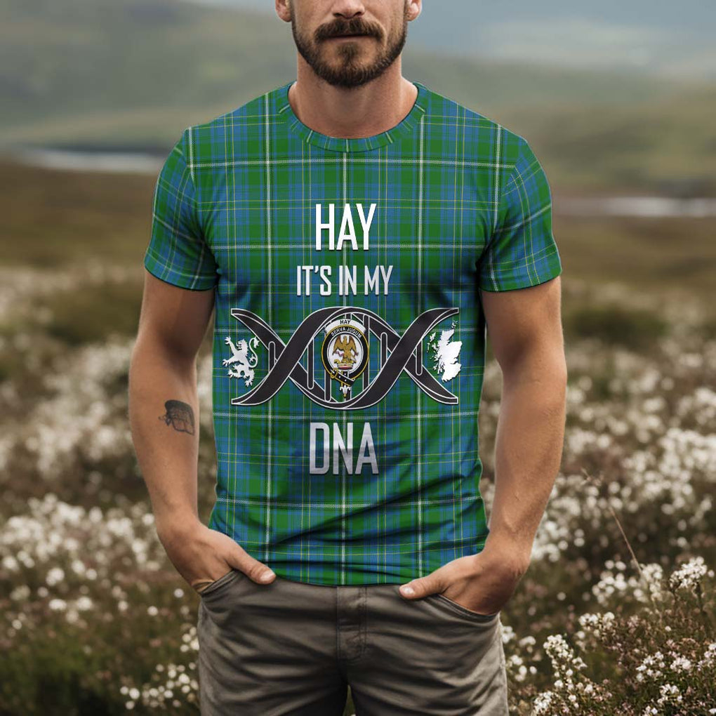 Hay Hunting Tartan T-Shirt with Family Crest DNA In Me Style Kid's Shirt - Tartan Vibes Clothing