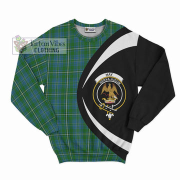 Hay Hunting Tartan Sweatshirt with Family Crest Circle Style