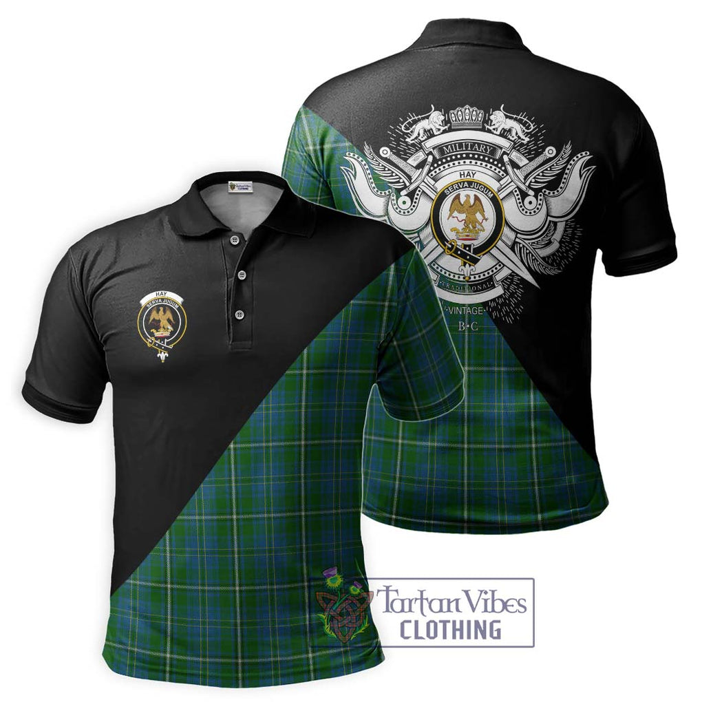 Hay Hunting Tartan Polo Shirt with Family Crest and Military Logo Style Kid - Tartanvibesclothing Shop