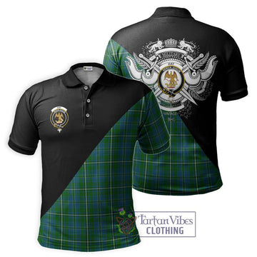 Hay Hunting Tartan Polo Shirt with Family Crest and Military Logo Style