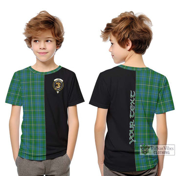 Hay Hunting Tartan Kid T-Shirt with Family Crest and Half Of Me Style