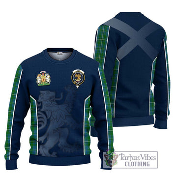 Hay Hunting Tartan Ugly Sweater with Family Crest and Lion Rampant Vibes Sport Style