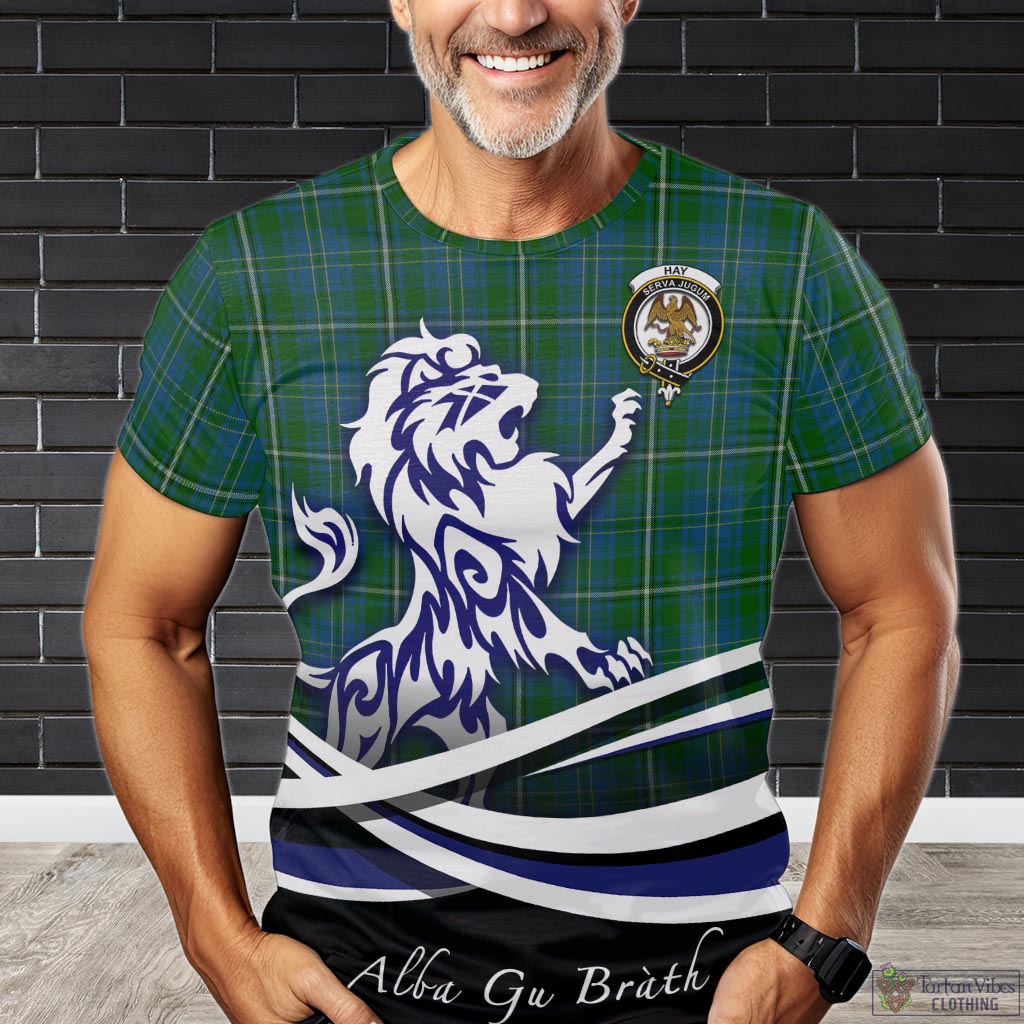 hay-hunting-tartan-t-shirt-with-alba-gu-brath-regal-lion-emblem