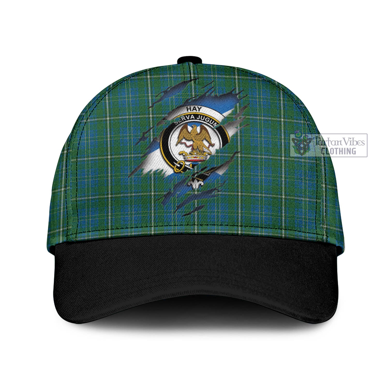 Tartan Vibes Clothing Hay Hunting Tartan Classic Cap with Family Crest In Me Style