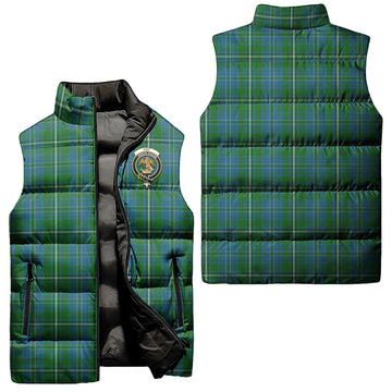 Hay Hunting Tartan Sleeveless Puffer Jacket with Family Crest