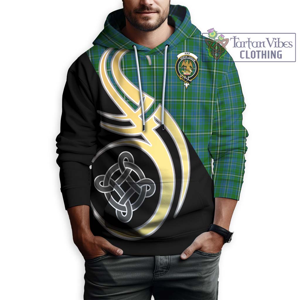 Hay Hunting Tartan Hoodie with Family Crest and Celtic Symbol Style Zip Hoodie - Tartan Vibes Clothing