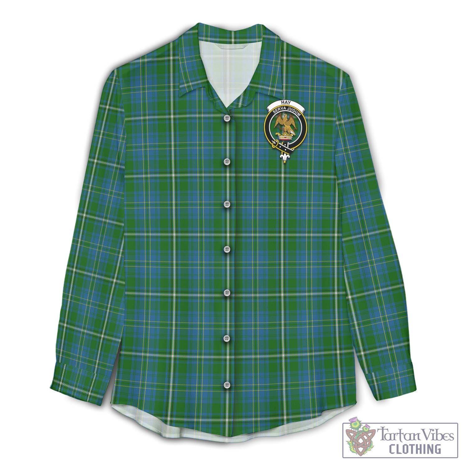 Tartan Vibes Clothing Hay Hunting Tartan Womens Casual Shirt with Family Crest