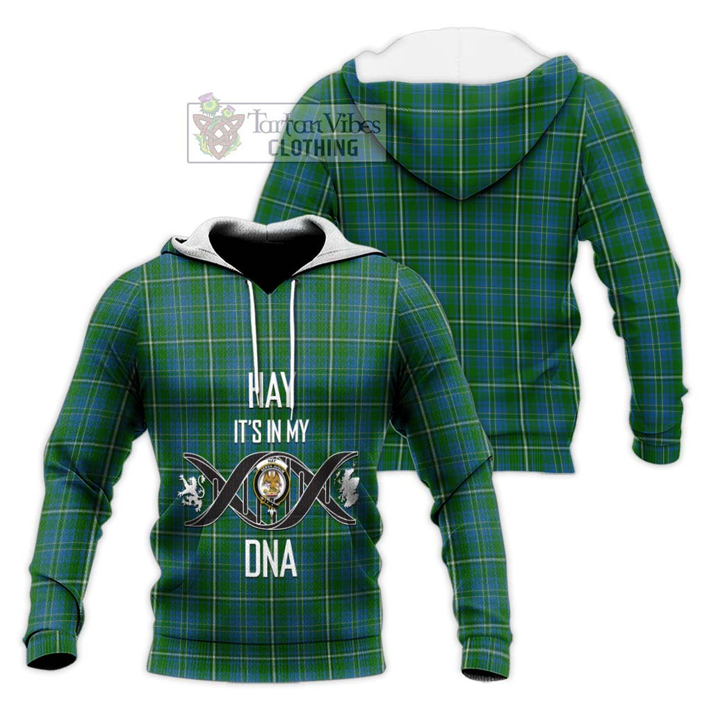 Hay Hunting Tartan Knitted Hoodie with Family Crest DNA In Me Style Unisex Knitted Pullover Hoodie - Tartanvibesclothing Shop