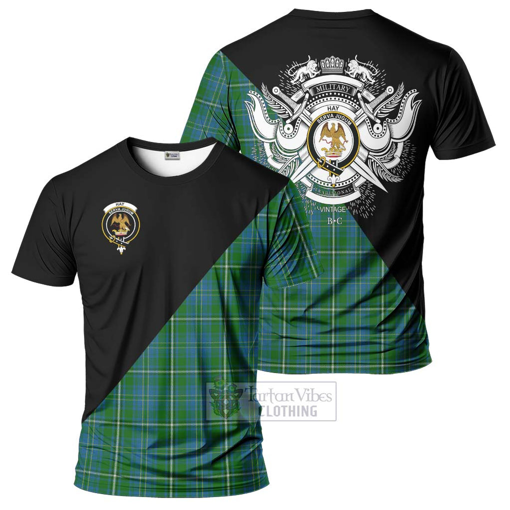 Hay Hunting Tartan T-Shirt with Family Crest and Military Logo Style Kid's Shirt - Tartanvibesclothing Shop