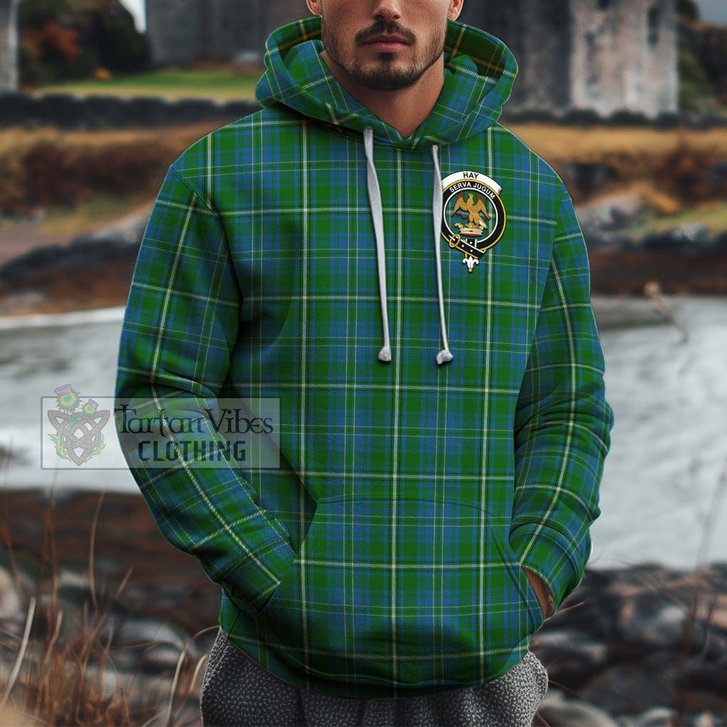 Hay Hunting Tartan Cotton Hoodie with Family Crest Pullover Hoodie XS - Tartan Vibes Clothing