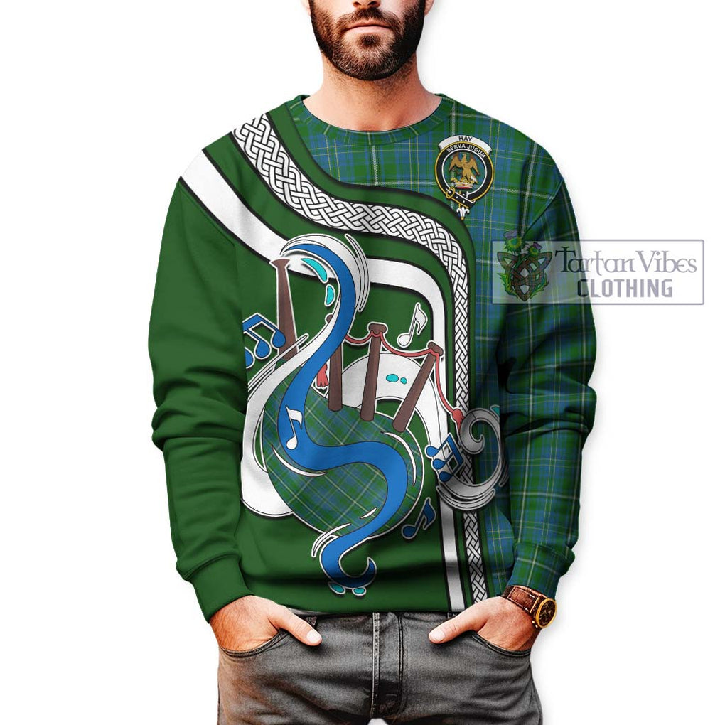 Tartan Vibes Clothing Hay Hunting Tartan Sweatshirt with Epic Bagpipe Style