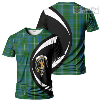 Hay Hunting Tartan T-Shirt with Family Crest Circle Style