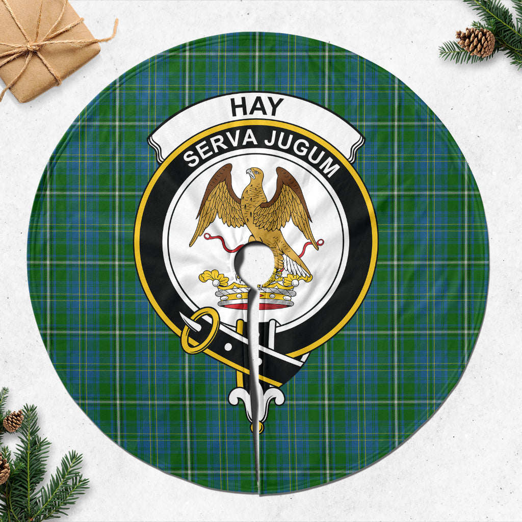 Hay Hunting Tartan Christmas Tree Skirt with Family Crest - Tartanvibesclothing