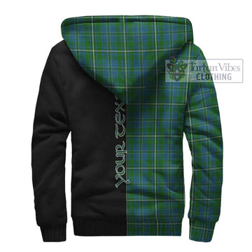 Hay Hunting Tartan Sherpa Hoodie with Family Crest and Half Of Me Style