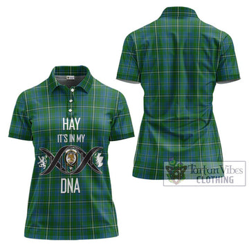 Hay Hunting Tartan Women's Polo Shirt with Family Crest DNA In Me Style