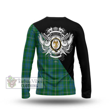 Hay Hunting Tartan Long Sleeve T-Shirt with Family Crest and Military Logo Style