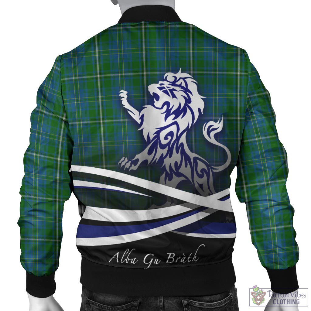 Tartan Vibes Clothing Hay Hunting Tartan Bomber Jacket with Alba Gu Brath Regal Lion Emblem