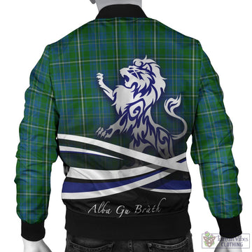 Hay Hunting Tartan Bomber Jacket with Alba Gu Brath Regal Lion Emblem