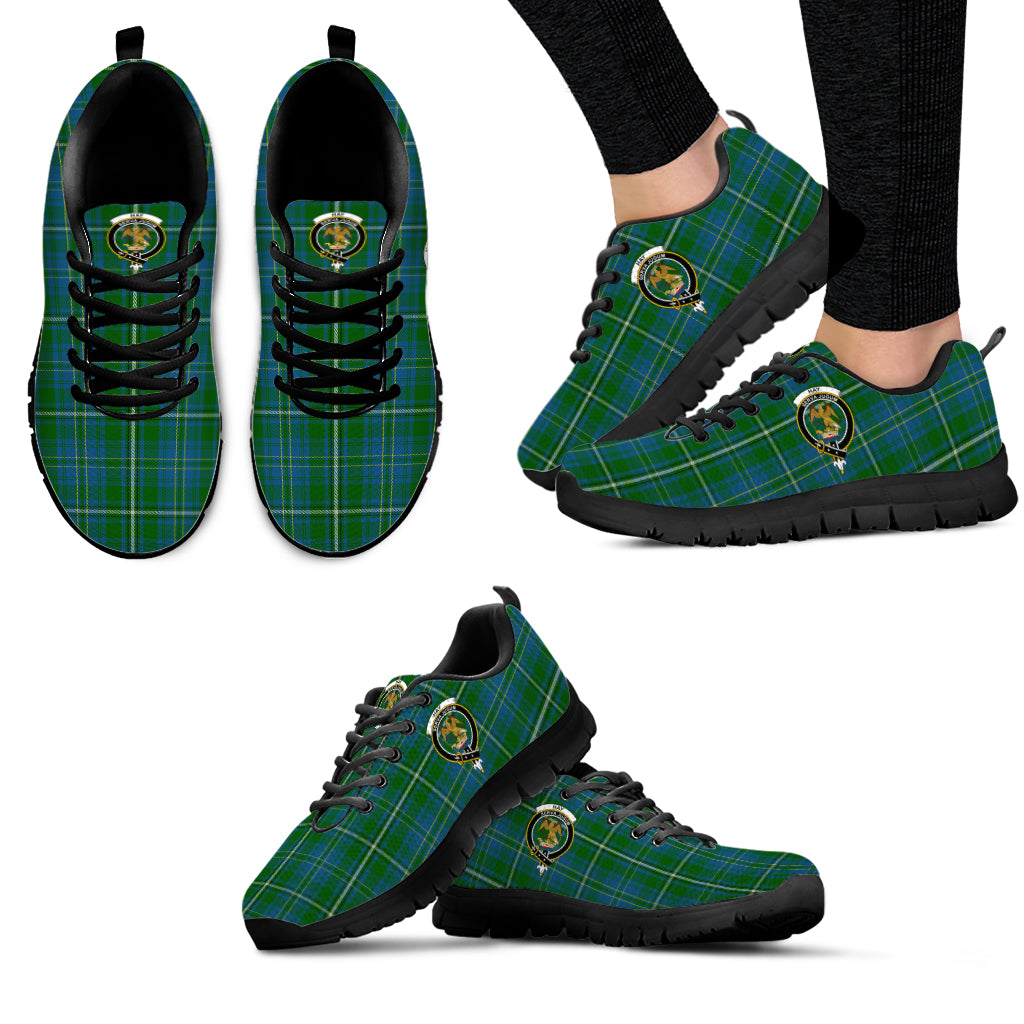 Hay Hunting Tartan Sneakers with Family Crest - Tartan Vibes Clothing