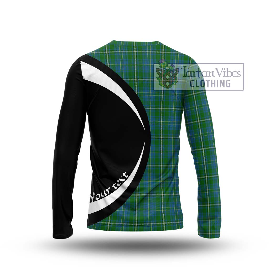 Hay Hunting Tartan Long Sleeve T-Shirt with Family Crest Circle Style - Tartan Vibes Clothing