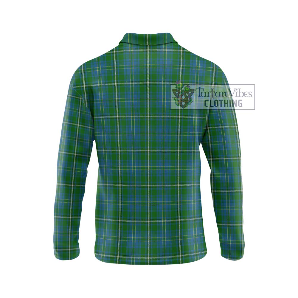 Hay Hunting Tartan Long Sleeve Polo Shirt with Family Crest DNA In Me Style - Tartanvibesclothing Shop