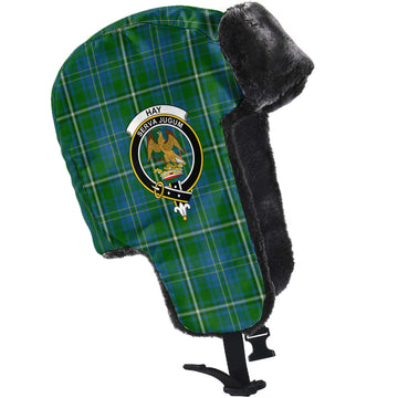 Hay Hunting Tartan Winter Trapper Hat with Family Crest