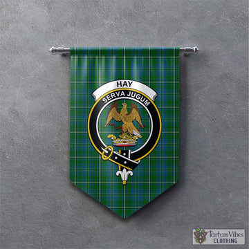 Hay Hunting Tartan Gonfalon, Tartan Banner with Family Crest