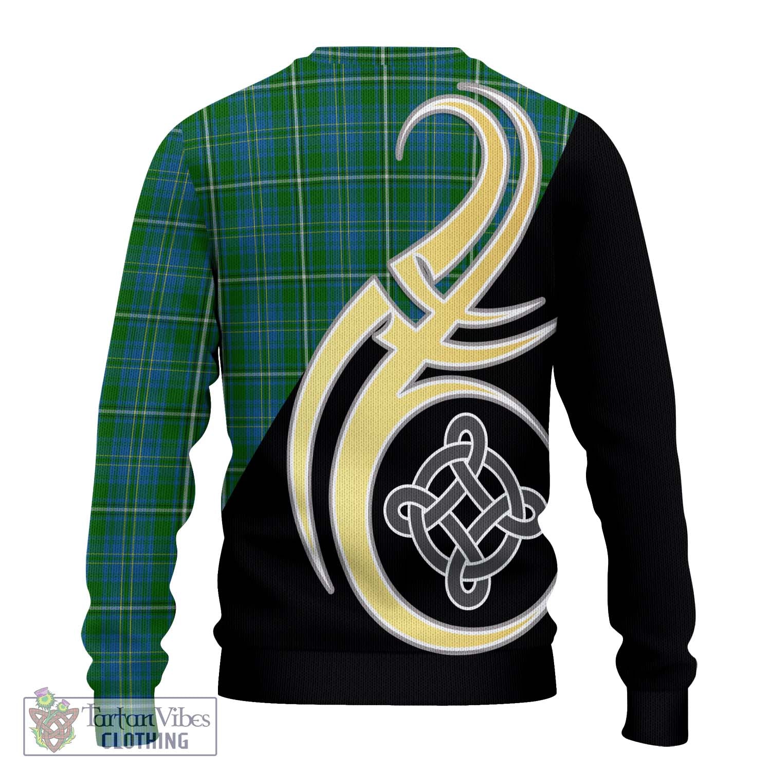 Hay Hunting Tartan Knitted Sweater with Family Crest and Celtic Symbol Style - Tartan Vibes Clothing