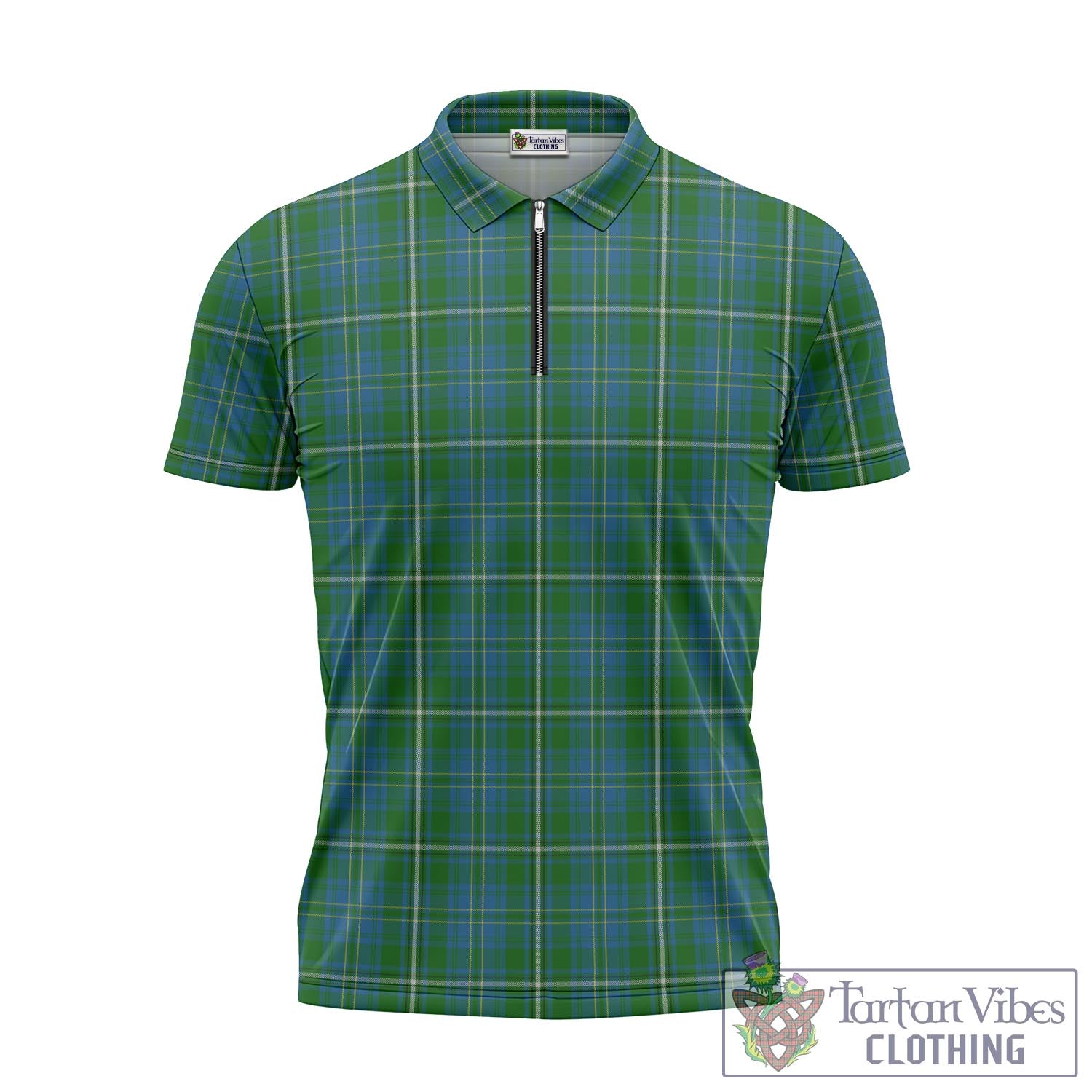 Tartan Vibes Clothing Hay Hunting Tartan Zipper Polo Shirt