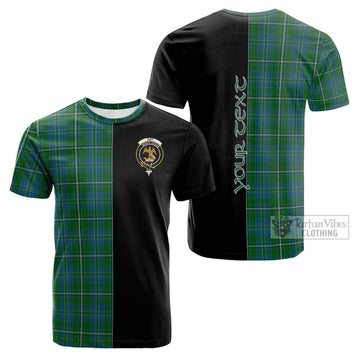 Hay Hunting Tartan Cotton T-shirt with Family Crest and Half Of Me Style